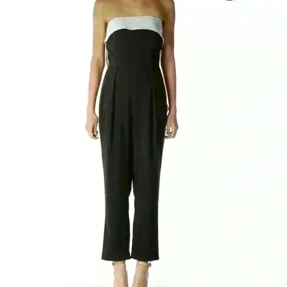 NWT Jumpsuit Erin Fetherston, Black w/White Bow, Size 2 - Picture 2 of 4
